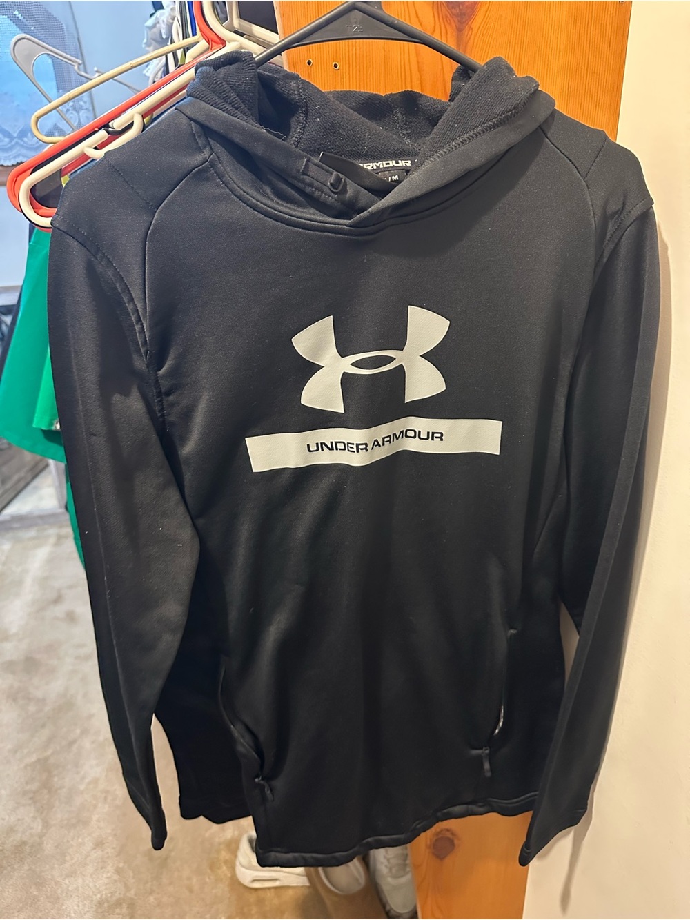 Under Armour Black Hoodie with White Logo